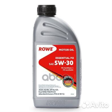 Масло моторное 5W30 rowe 1л нс-синтетика essent