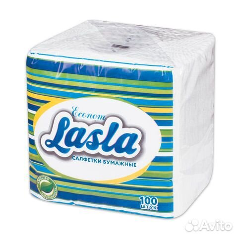 Салфетки бумажные 100 шт., 23х24 см, lasla эконом