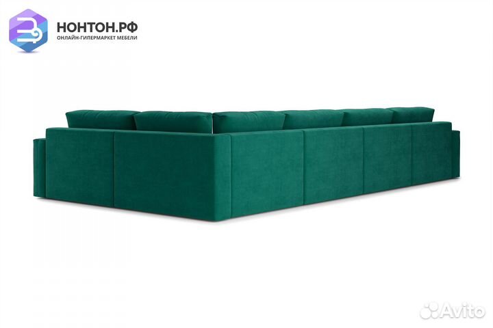 Диван п-образный тик-так Монарх изумрудный
