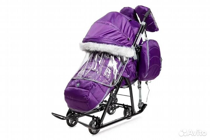Санки-коляска Nika для детей черничный