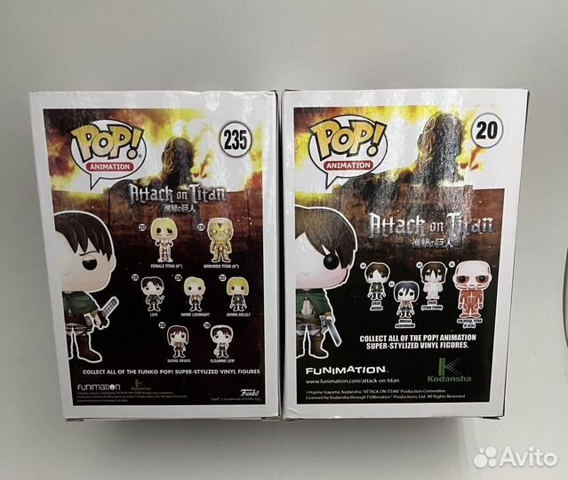 Фигурки Фанко поп/Леви и Эрен/Атака на Титанов