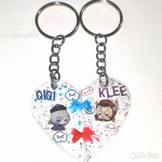 Парные брелоки Кли и Цици геншин импакт