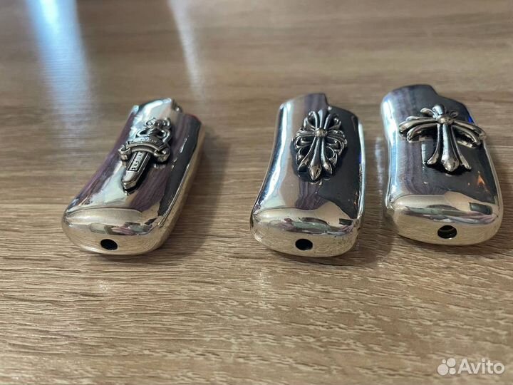 Зажигалки серебро Chrome Hearts
