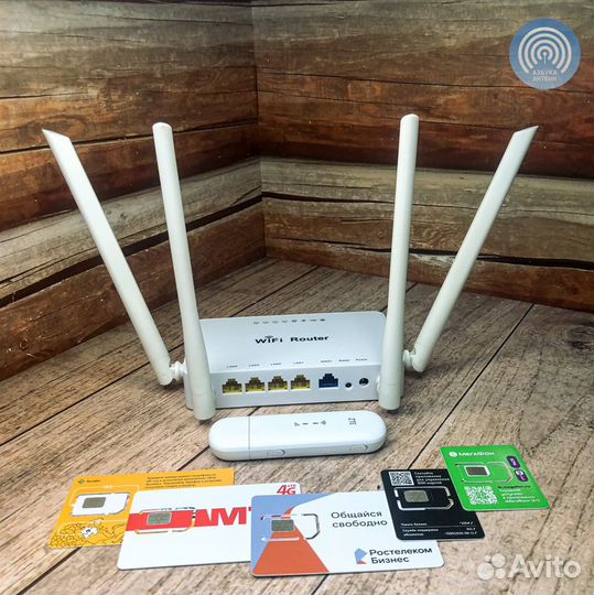 Комплект для интернета wi-fi роутер + 4g модем