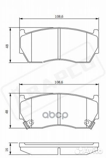 Колодки тормозные дисковые передние BP0476 bapco