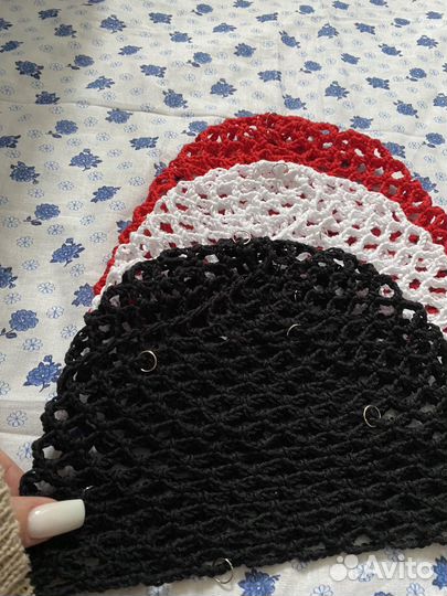 Шапка сетка вязаная y2k crochet