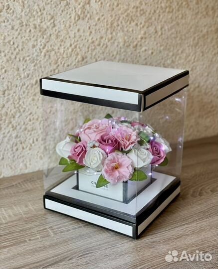 Букет в аквариуме с подсветкой, подарок, цветы