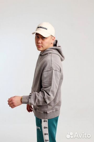 Худи Stone Island grey с эффектом варенки