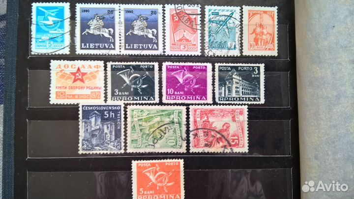 Марки Румыния, Чехословакия, Литва, СССР 15 шт