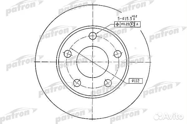 Patron PBD1542 Диск тормозной задн audi 100 84-90