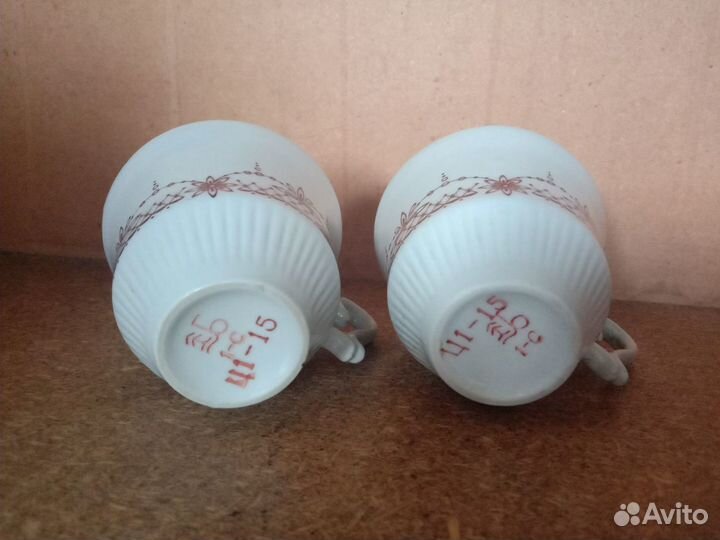 Сервировка Кофейные чашки, Корзина береста, ложка