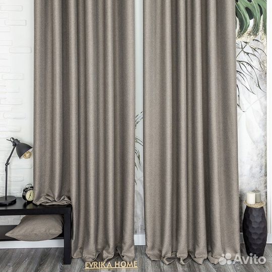 Портьеры рогожка Орфей Умбра шторы занавески
