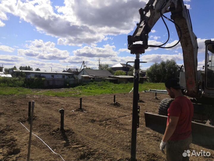 Винтовые сваи d73, 89, 108, 133. Монтаж