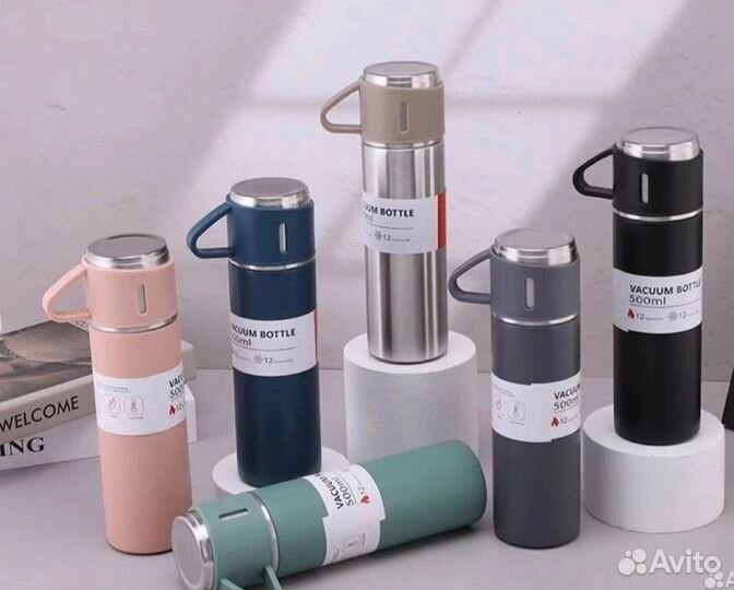 Подарочный набор. Термос 3 кружками