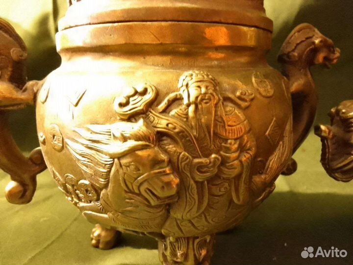 Курительница Тибетская с Буддой и Тигром, Большая