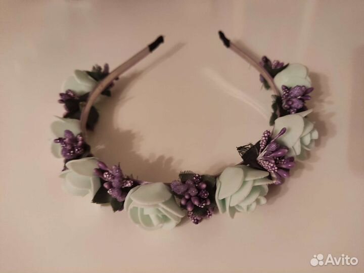 Ободок для волос с цветами