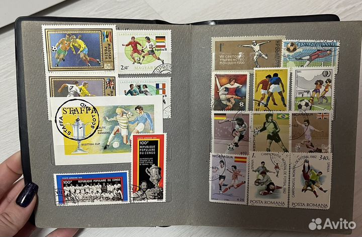 Альбом с марками, футбол, 12 страниц
