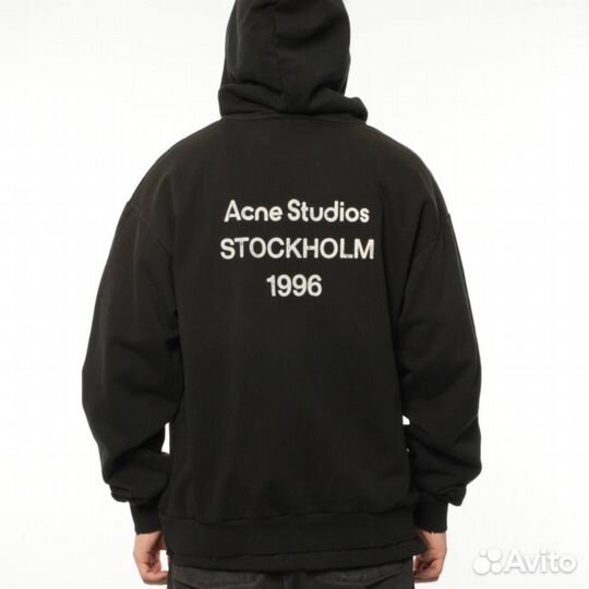 Худи Acne Studios с волокнами конопли черное