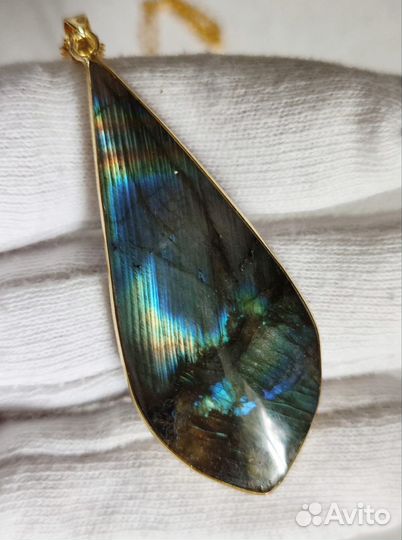 Лабрадорит кулон капля