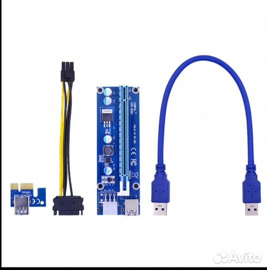 Райзер для видеокарт PCI-E 1x to 16x 6 pin