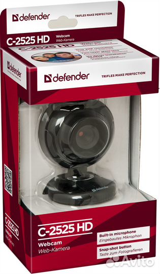 Веб-камера Defender C-2525HD 2 мп, кнопка фото