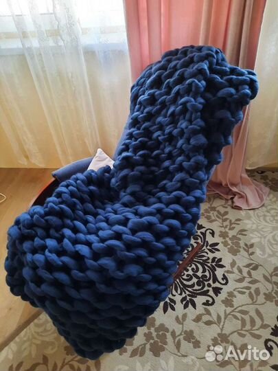 Плед вязаный 100 шерсть