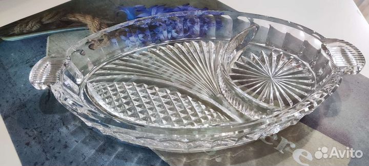 Ваза/менажница хрустальная СССР