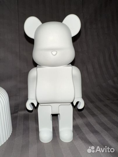 Статуэтка медведь интерьерный белый бетон новый