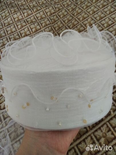 Свадебная шляпка с короткой фатой