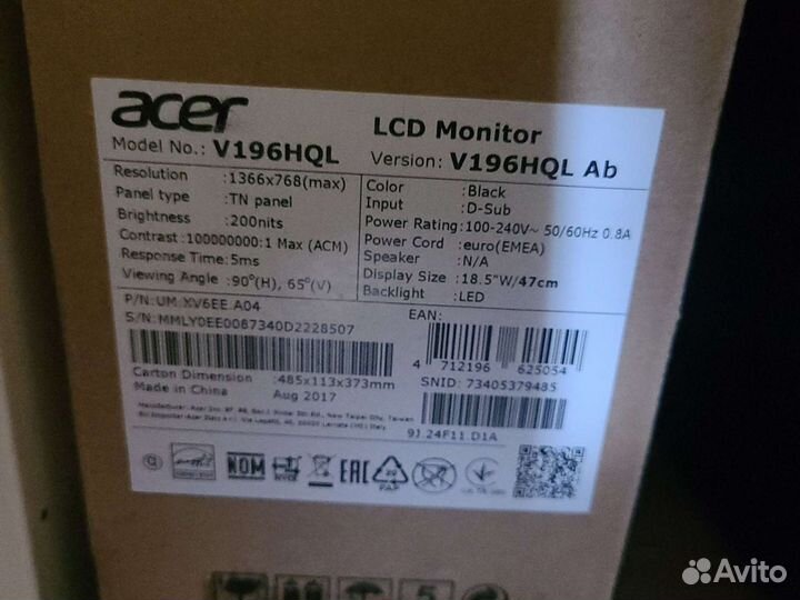 Монитор Acer 19