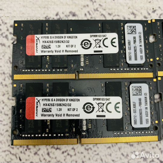 SO-dimm DDR4 16GB 2666MHZ 1шт HyperX