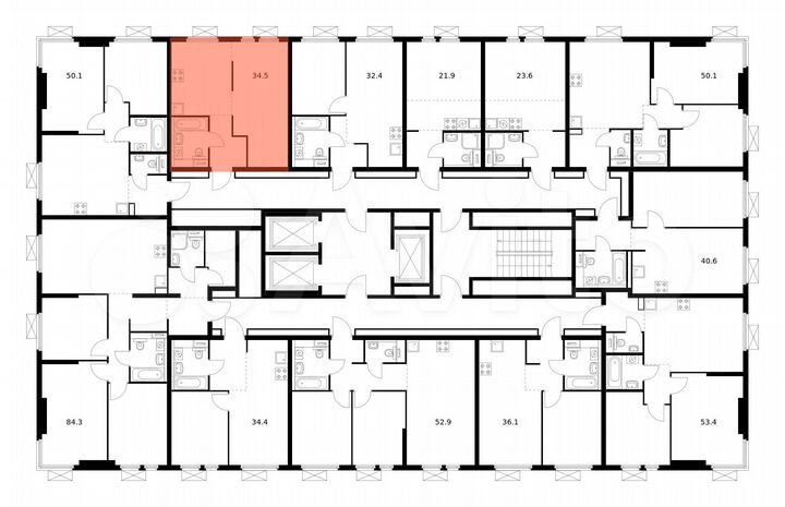 1-к. квартира, 34,5 м², 22/22 эт.