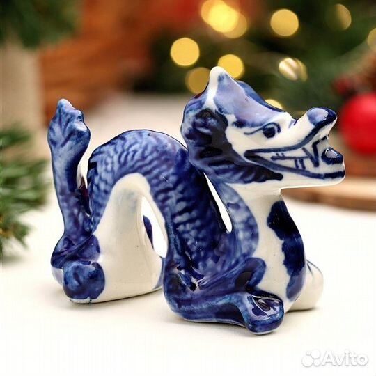 Фигурка гжель дракон, лягушка, слон