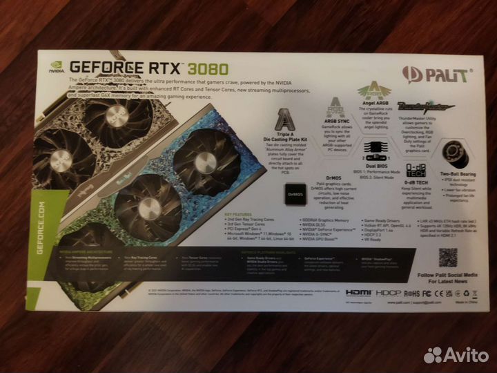Видеокарта Palit nvidia GeForce RTX 3080
