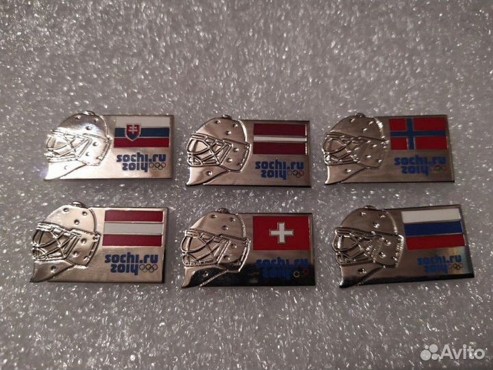 Значки хоккей Олимпиада Сочи 2014