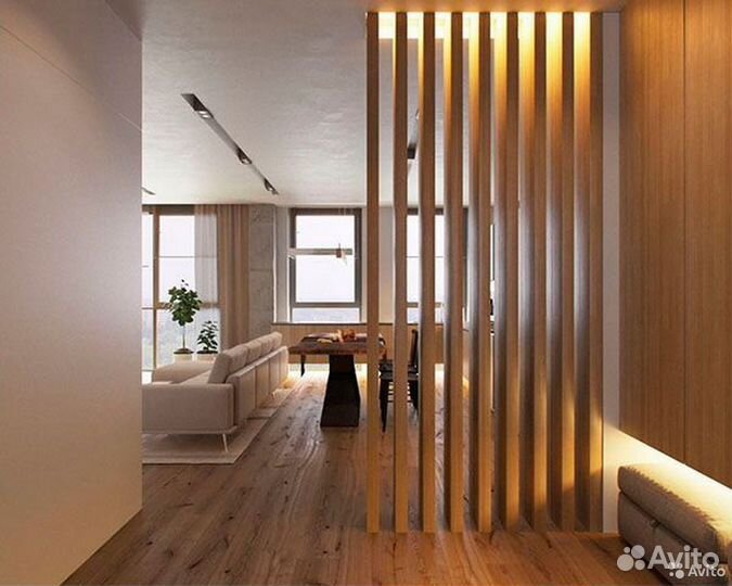 Деревянный брус и рейки на стену и перегородки