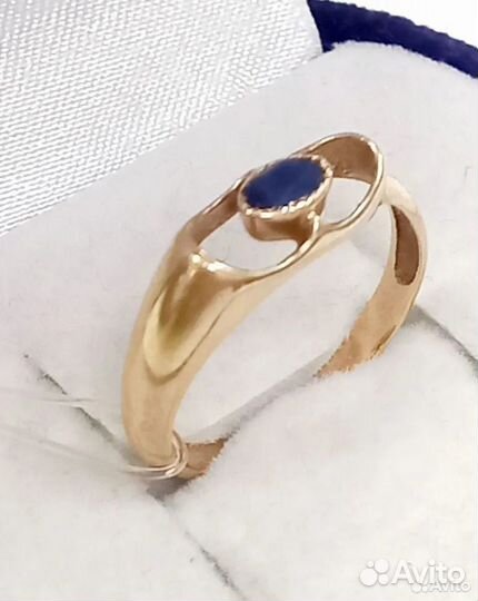 Золотое кольцо с сапфиром 17,5р (арт.112635) В9