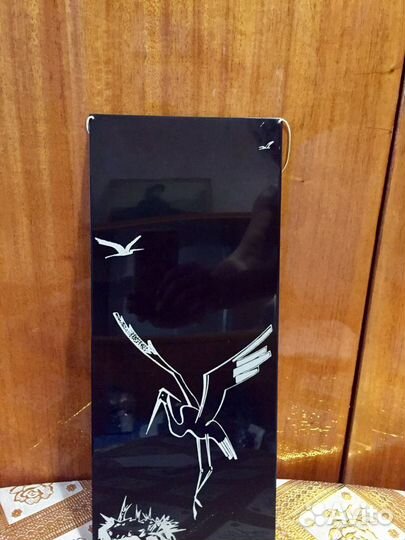 Картина маслом антиквариат, эстамп Аист, постер