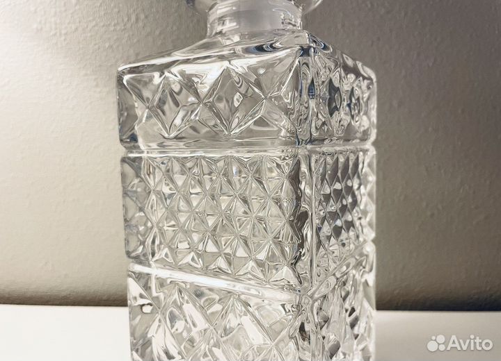 Штоф и 6 бокалов (Богемия, хрусталь)