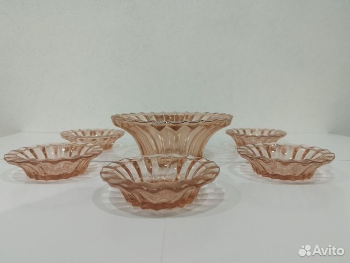 Розетки для варенья розалиновое стекло