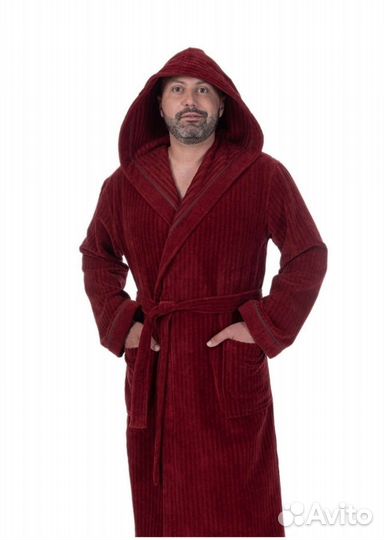 Мужской махровый халат новый с капюшоном Cleanelly