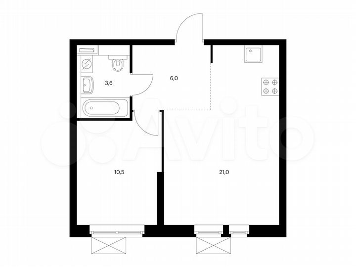 1-к. квартира, 40,9 м², 29/32 эт.
