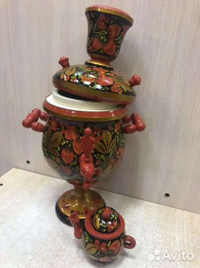 Самовар Хохлома дерево