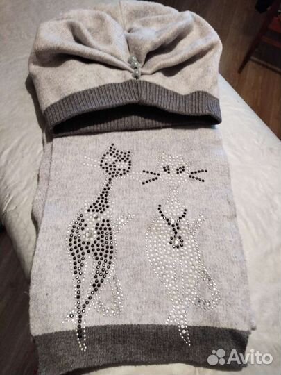 Комплект шапка и шарф для девочки