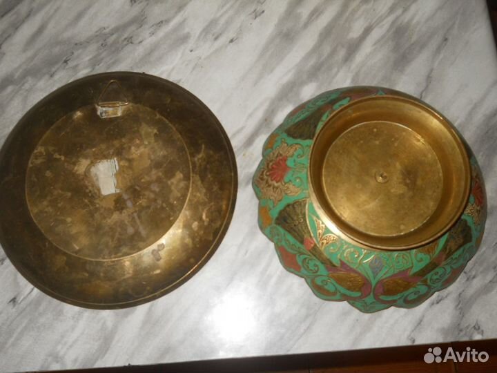 Поднос самоварный и ваза винтаж