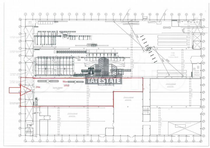 Сдаём в аренду цех 1950 м2 с к/балкой