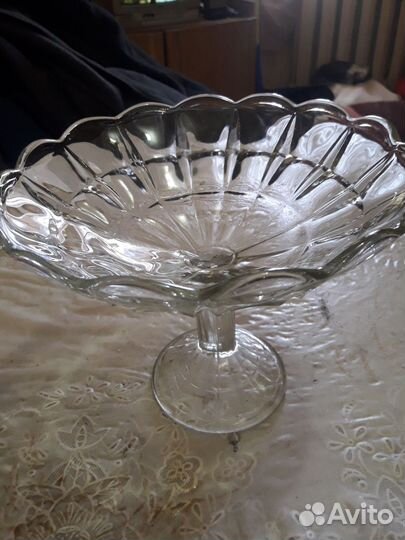 Ваза для фруктов на ножке СССР