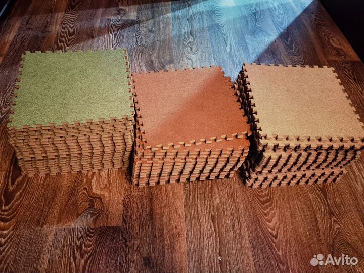 Детский мягкий игровой коврик пазл 50шт