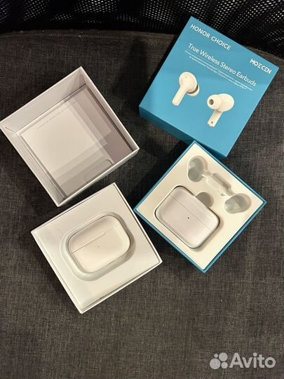 Беспроводные наушники apple airpods и honor