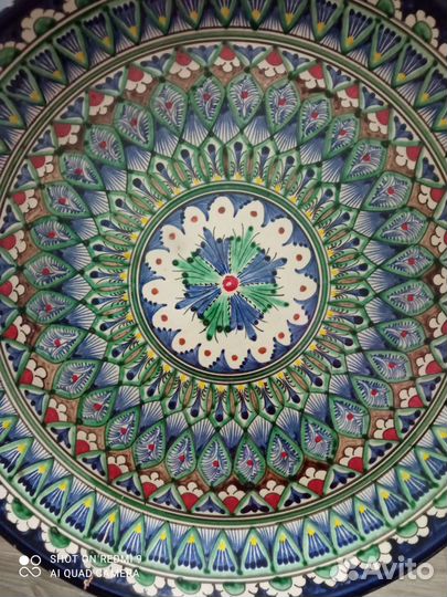 Блюдо для декора. Узбекская керамика. Ручная раб